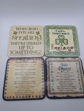 Celtic IRISH Tabletop Coasters Set Of 4